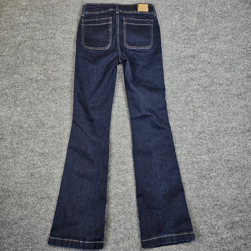 American Eagle Kick Boot Jeans Women's 2 LONG Mid Rise Next Level Stretch Denim - Picture 8 of 11